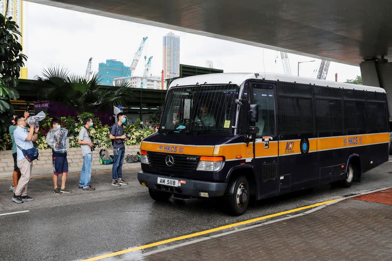 A motorcyclist charged under the newly passed national security law, in Hong Kong