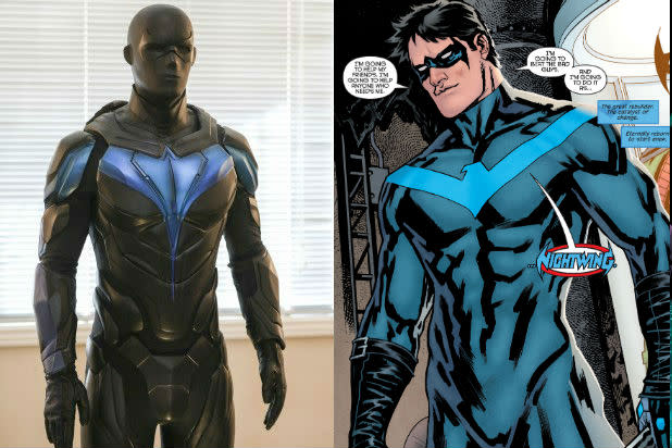 Nightwing Suit Titans Version and Comics