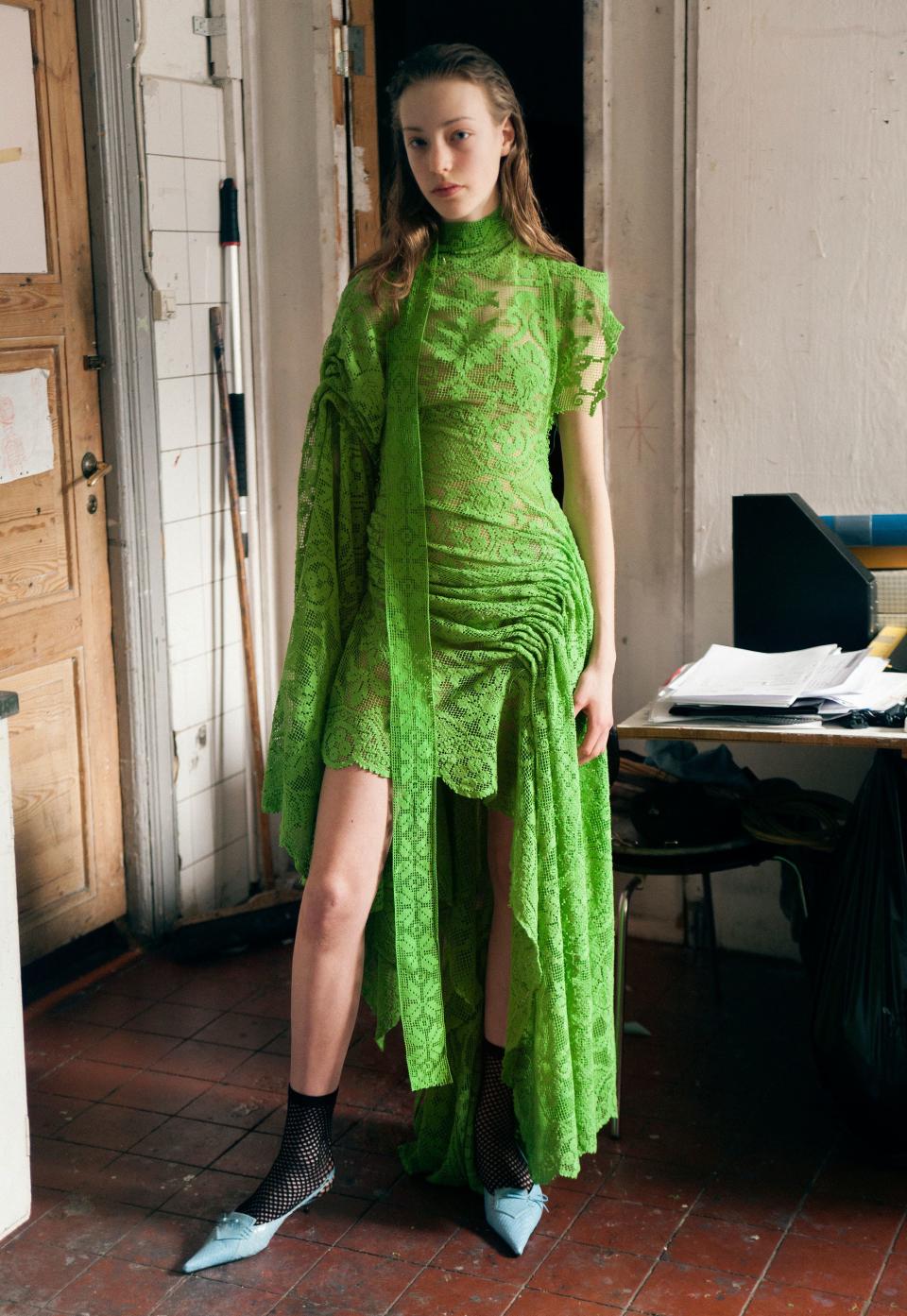 It’s okay to be green with envy for this one-off earth-friendly dress.