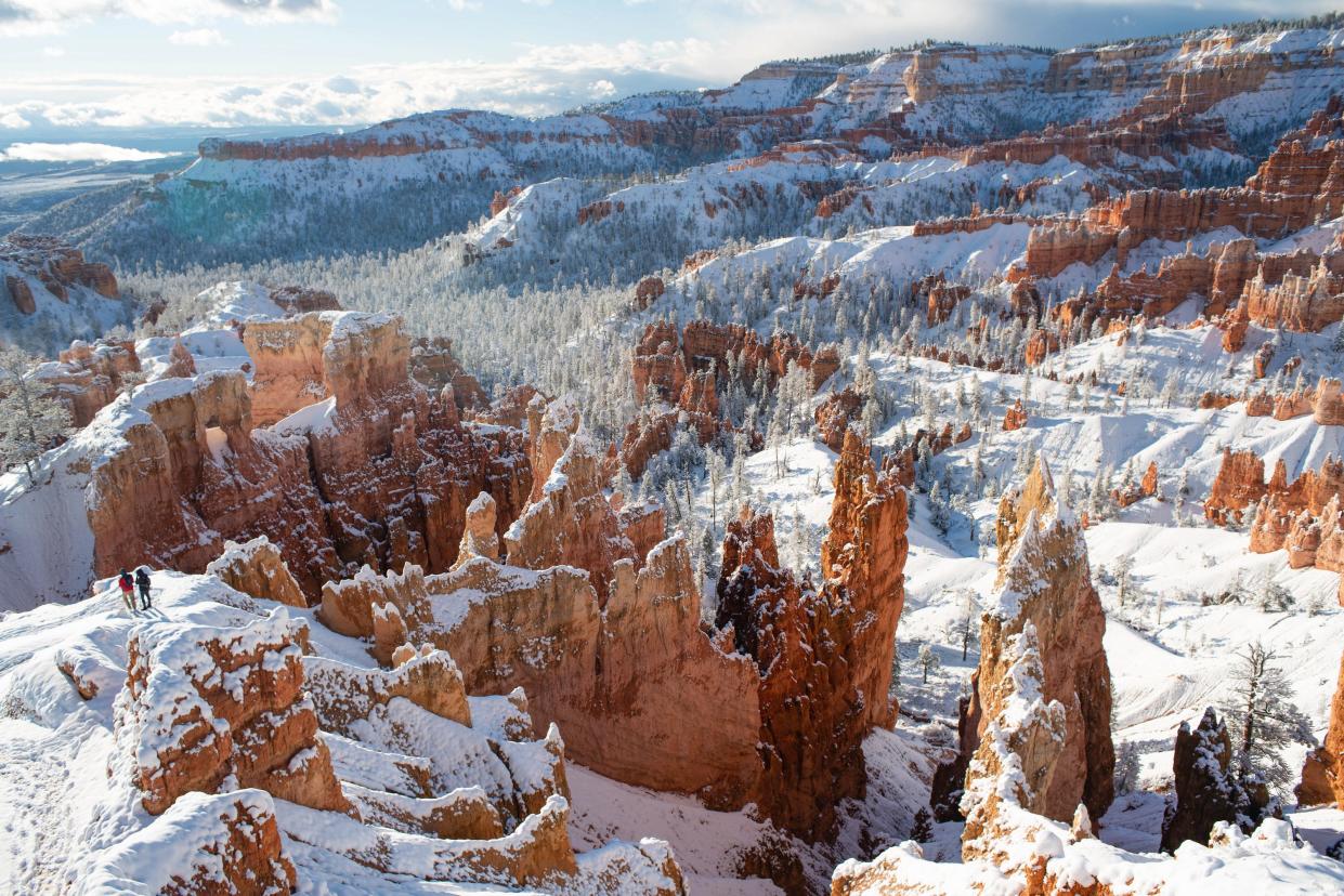 "Once snow covers the plateau and the hoodoos, the park becomes a very quiet place," said Bryce Canyon Visual Information Specialist Peter Densmore.