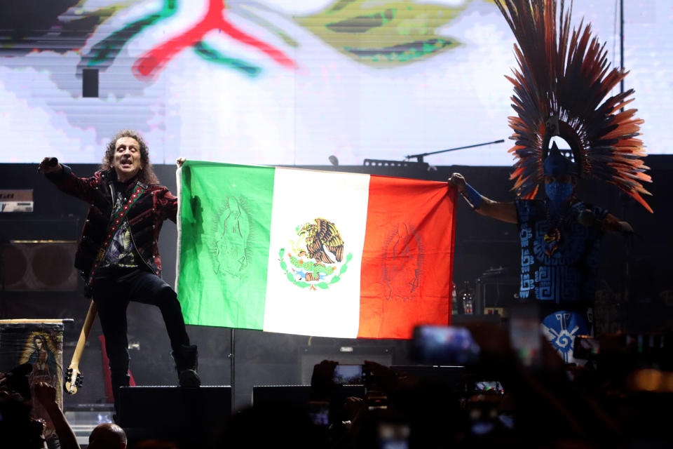 MEXICO CITY, MEXICO - OCTOBER 1: Alex Lora of El Tri performs on stage during their 55th anniversary concert at Arena Ciudad de Mexico on October 1, 2023 in Mexico City, Mexico. (Photo by Adrián Monroy/Medios y Media/Getty Images)