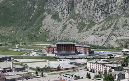 General view shows the Andermatt Swiss Alps resort in Andermat