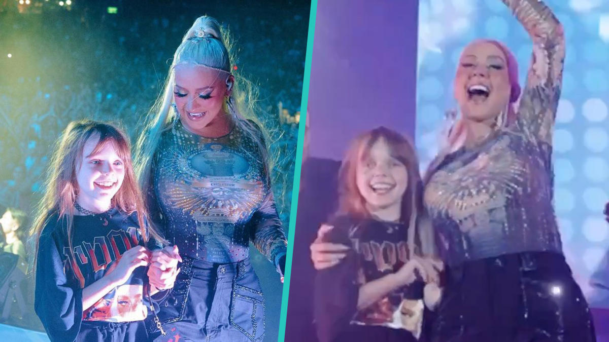 Christina Aguilera And Daughter Summer Rain Beam Onstage Together In Sweet 9th Birthday Tribute