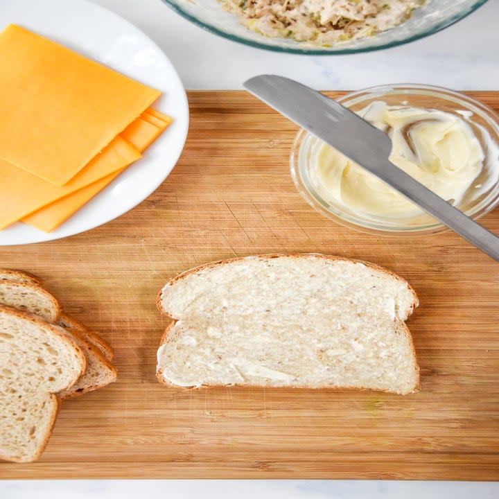 Ingredients for tuna melt.