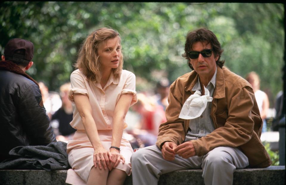 UNITED STATES - 1991: American actress Michelle Pfeiffer with co-star Al Pacino on the set of their film 'Frankie and Johnny'. (Photo by The LIFE Picture Collection via Getty Images)
