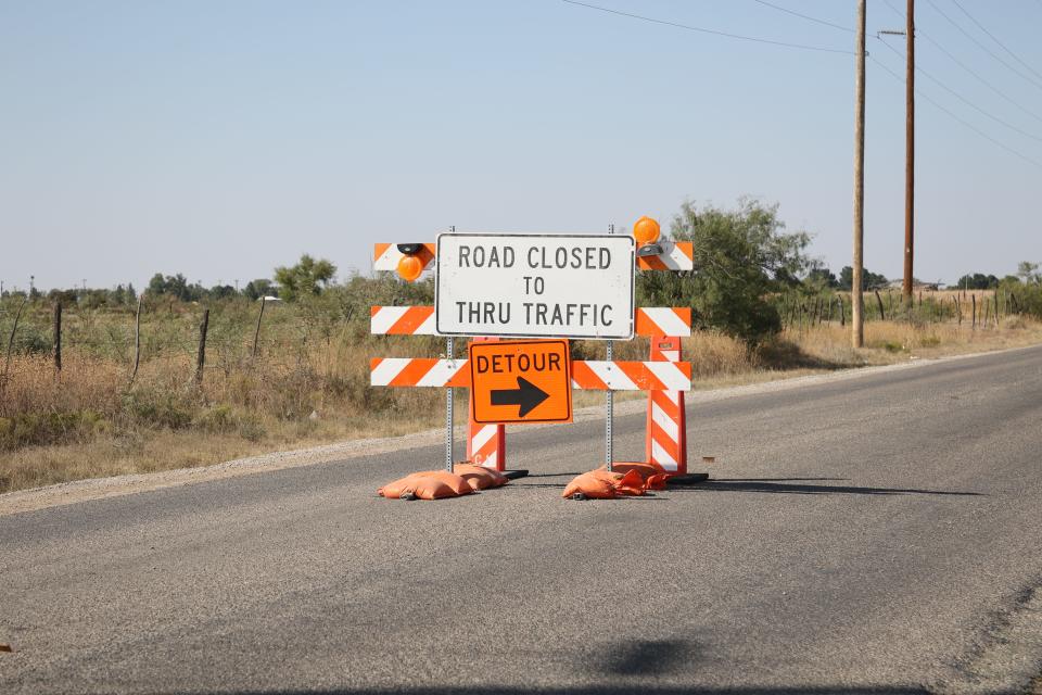 Detour signs occupy different construction sites in Eddy County. The County sought extra money from the State of New Mexico to finish major construction work near Carlsbad during a five-year period.