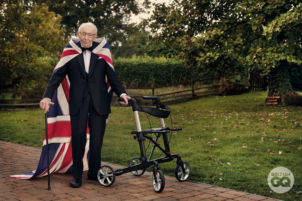 Captain Tom was named GQ’s ‘inspiration of the year’ and is the oldest person to have ever graced the cover of the magazine (Gavin Bond/British GQ magazine/PA)