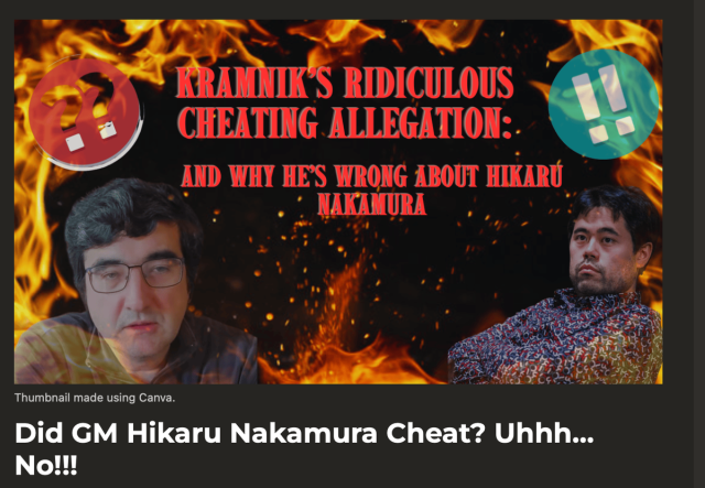 GM Hikaru strikes back at chess cheating accusations with “insane