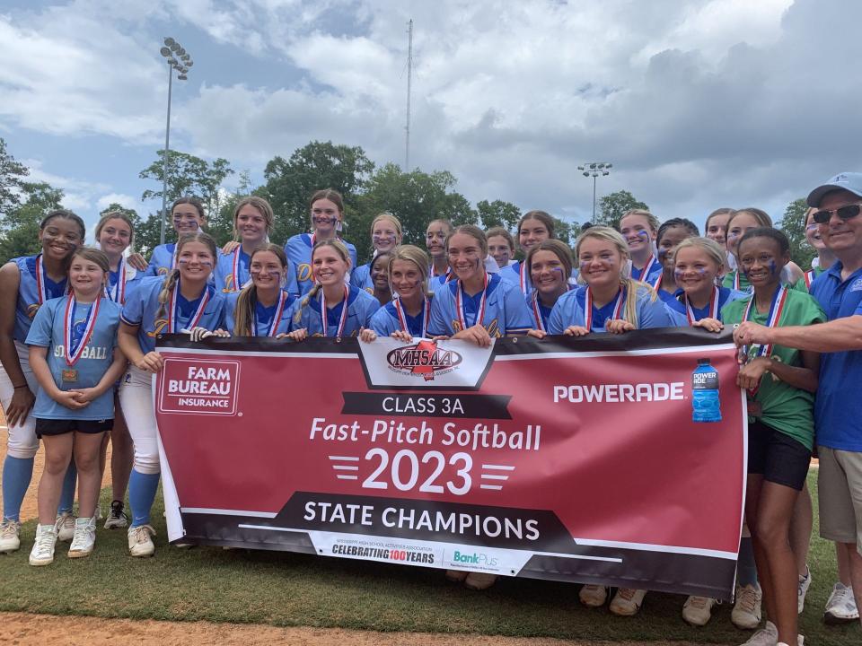Booneville wins their third consecutive MHSAA Class 3A championship with a 7-4 victory over West Marion in Game 2 at the Southern Miss Softball Complex on Thursday May 18.