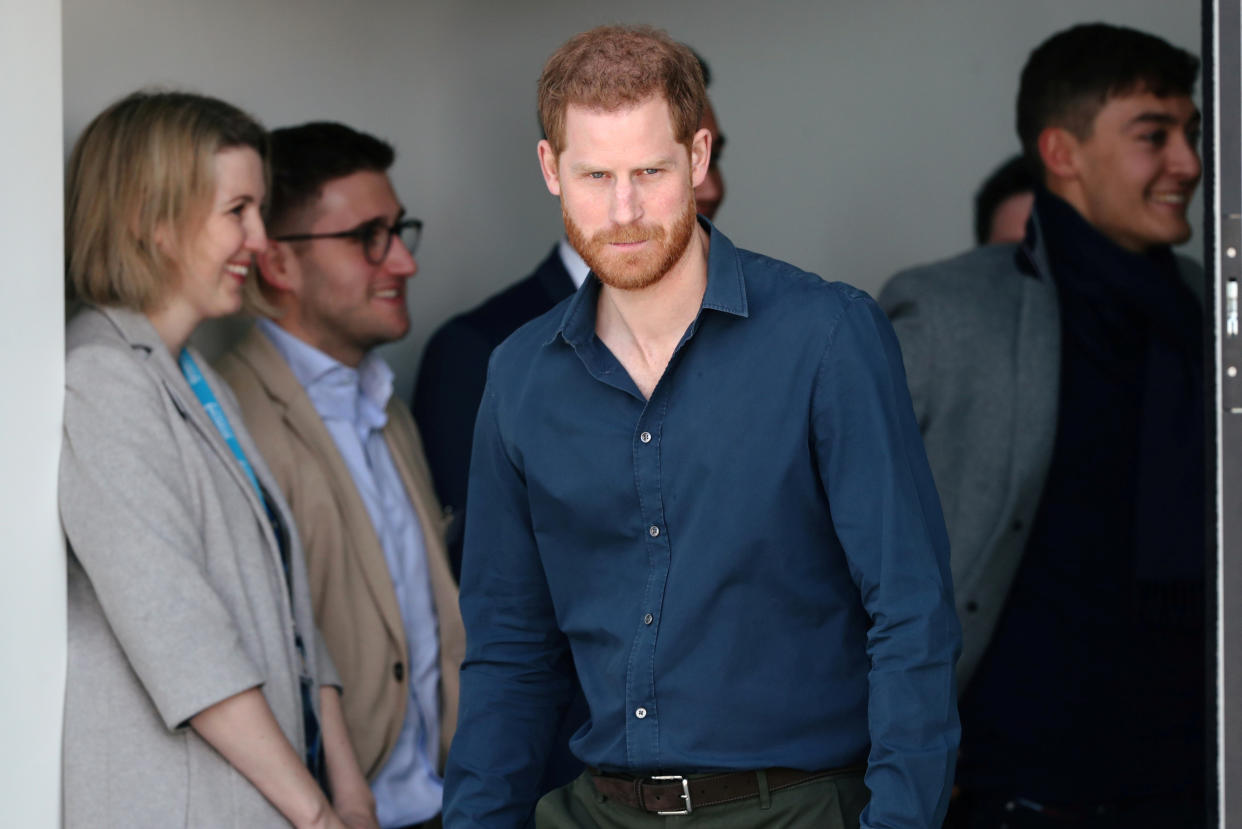NORTHAMPTON, ENGLAND - MARCH 06: Prince Harry, Duke of Sussex tours The Silverstone Experience at Silverstone on March 6, 2020 in Northampton, England. (Photo by Simon Dawson-WPA Pool/Getty Images)