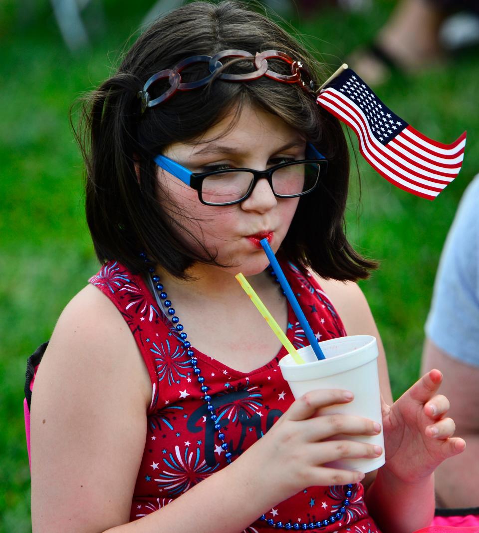 The city of Spartanburg's Red, White and Boom Fourth of July celebration took place on Sunday at Barnet Park. The event featured patriotic music performed by the Spartanburg Jazz Ensemble and a fireworks display.  Madison Page, 9, of Gaffney takes a break at the event. 