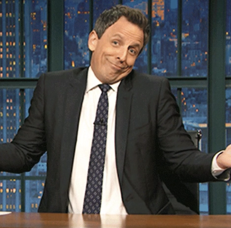 Seth Meyers shrugging