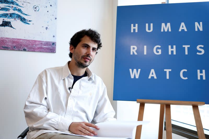 Ramzi Kaiss, researcher at Human Rights Watch, attends an interview with Reuters in Beirut Ramzi Kaiss, researcher at Human Rights Watch, attends an interview with Reuters in Beirut