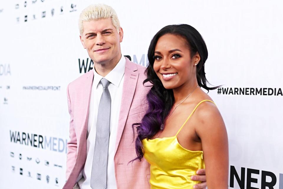 Cody Rhodes and Brandi Rhodes of TNT’s All Elite Wrestling attend the WarnerMedia Upfront 2019 arrivals on the red carpet at The Theater at Madison Square Garden on May 15, 2019 in New York City.