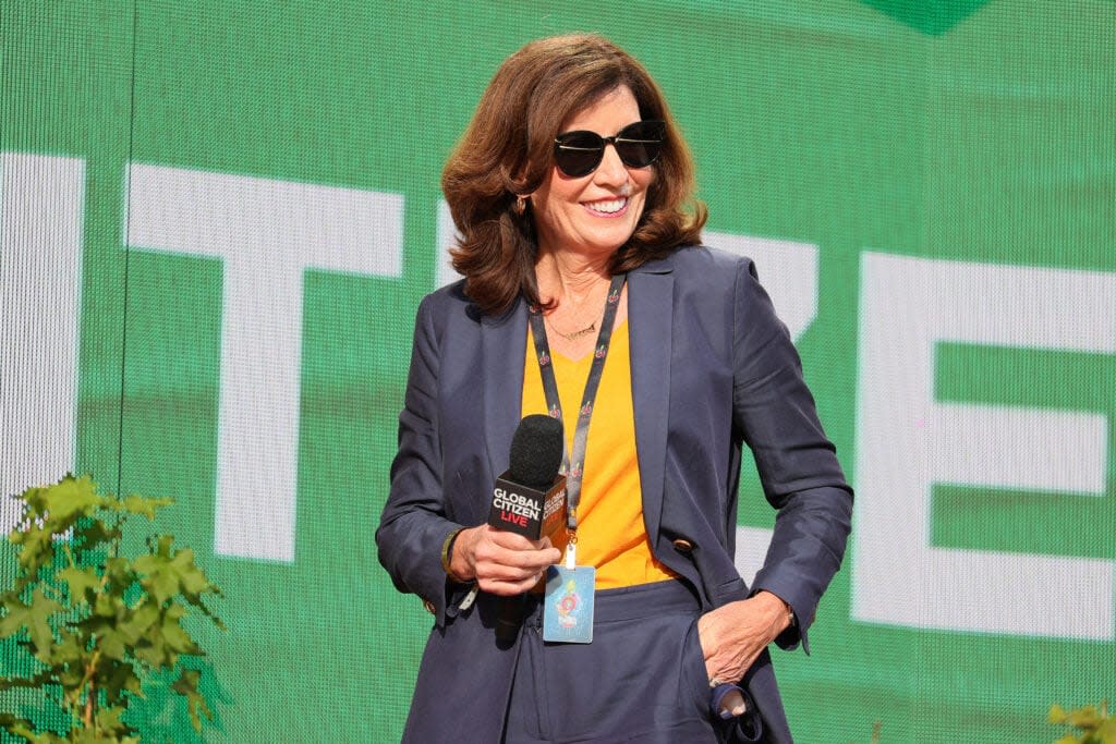 Kathy Hochul speaks onstage during Global Citizen Live, New York on September 25, 2021 in New York City. (Photo by Theo Wargo/Getty Images for Global Citizen)