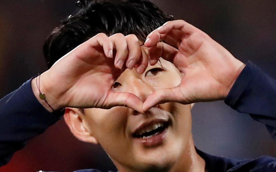 Son Heung-min celebrates - and sends a message? - Action Images via Reuters