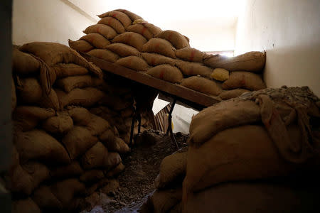 A view of a bunker of the Islamic State militants under the stadium in Raqqa. REUTERS/Erik De Castro