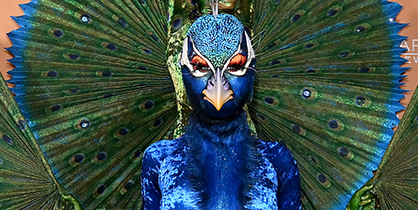 Heidi Klum is a bejewelled peacock in a velvet jumpsuit for best Halloween  costume yet