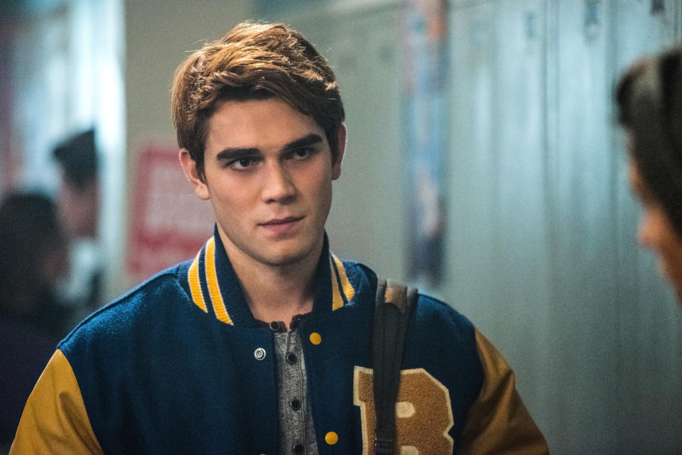 Archie Andrews character from Riverdale in a school letter jacket