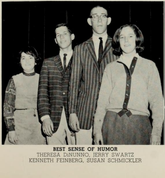 Classmates of Ken Feinberg, second from right, gave him a "best sense of humor" superlative in the 1963 Brocktonia, the yearbook of Brockton High School