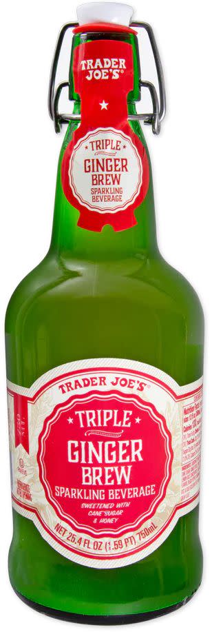 Bottle of Trader Joe's Triple Ginger Brew