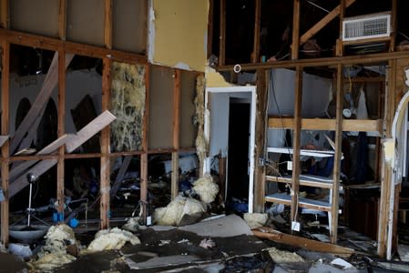 A view inside a devastated house after Hurricane Dorian hit the Abaco Islands in Treasure Cay