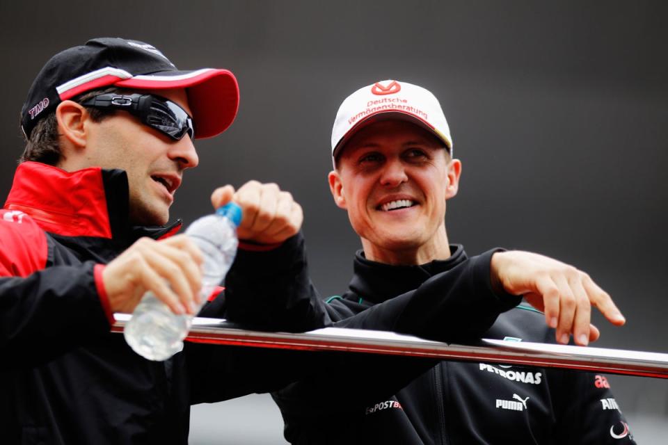 Timo Glock (left) admits Michael Schumacher’s skiing accident is ‘hard to accept’ (Getty Images)