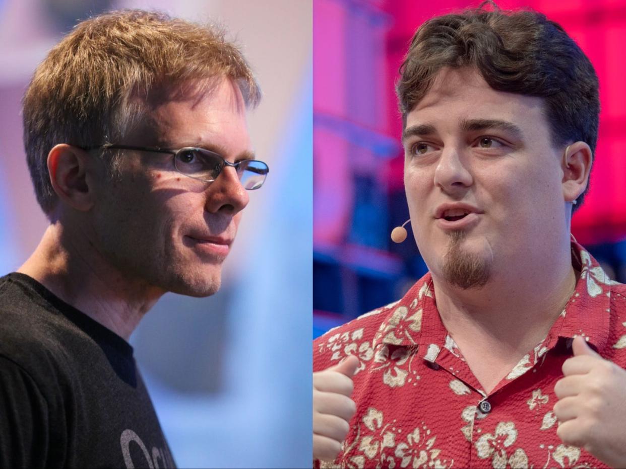 John cormack (left) Palmer Luckey (right)