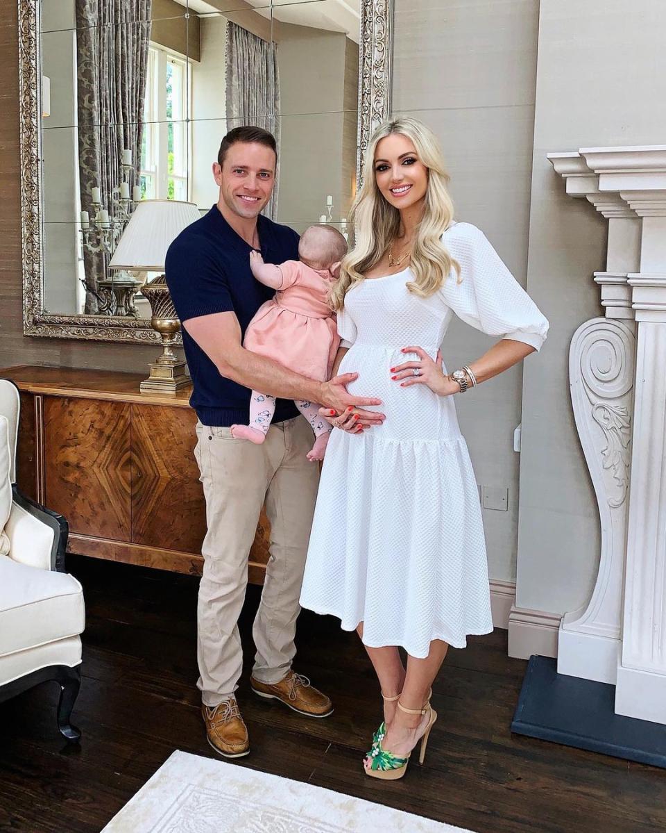 Rosanna Davison and Wesley Quirke pose with daughter Sophia