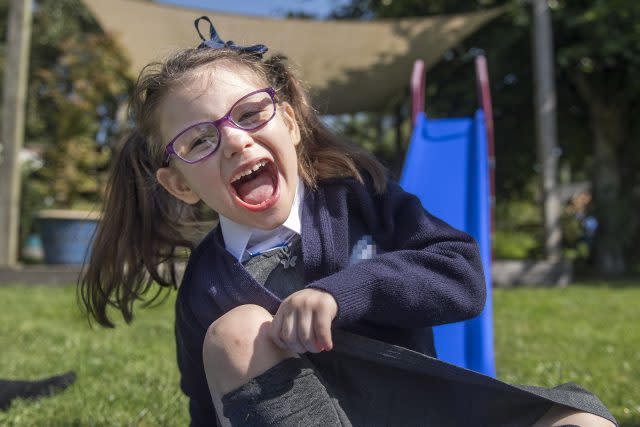 Evie Doherty's parents are glad to see their daughter go to school