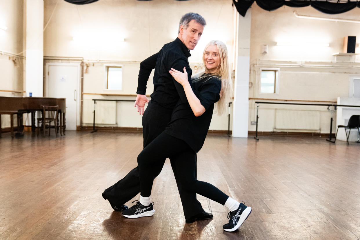 Anton Du Beke practices with a dancer whilst rehearsing for his upcoming tour (Aaron Chown/PA)