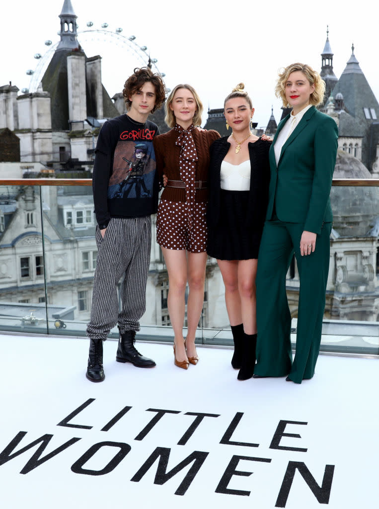 Timothee Saoirse and Greta alongside florence pugh