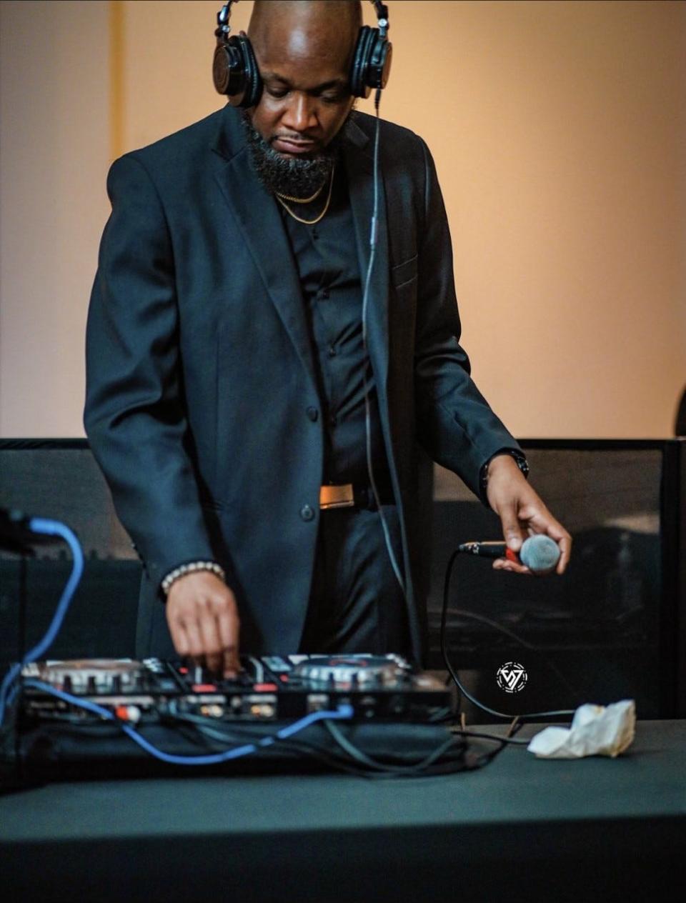 Dj Amp C "The Brand" at benefit gala at Petersburg Library Conference Center hosted by Don "DB Donamatrix" Brooks and his daughter Tuesdae Donyale on March 31, 2023.