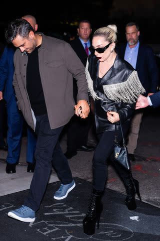 <p> Gotham/GC Images</p> Lady Gaga and Michael Polansky in New York City in October 2023