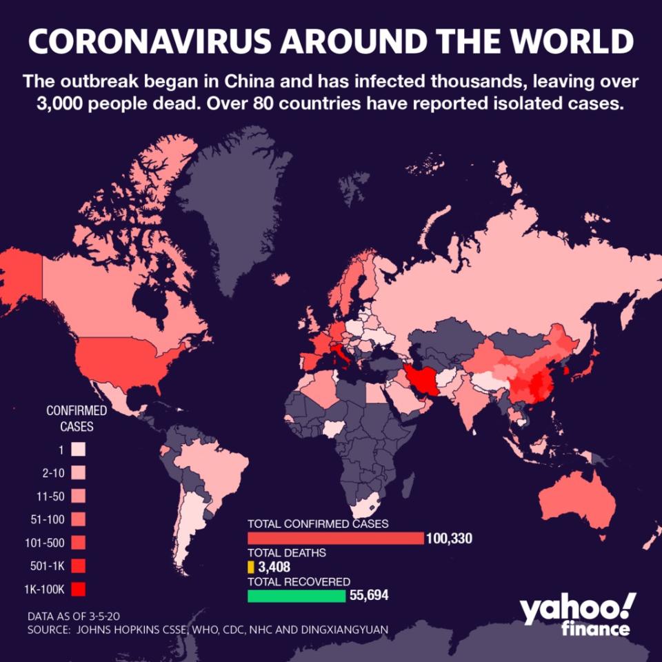 global coronavirus map