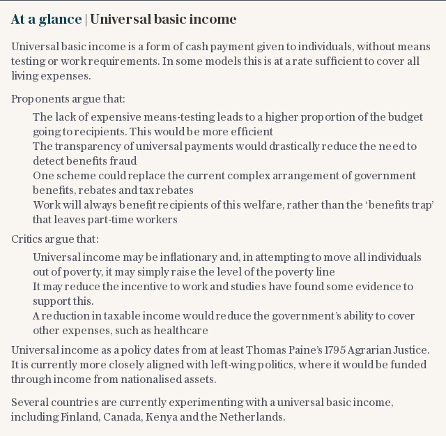 At a glance | Universal basic income