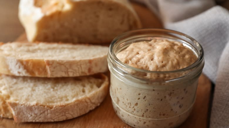 sourdough starter and bread