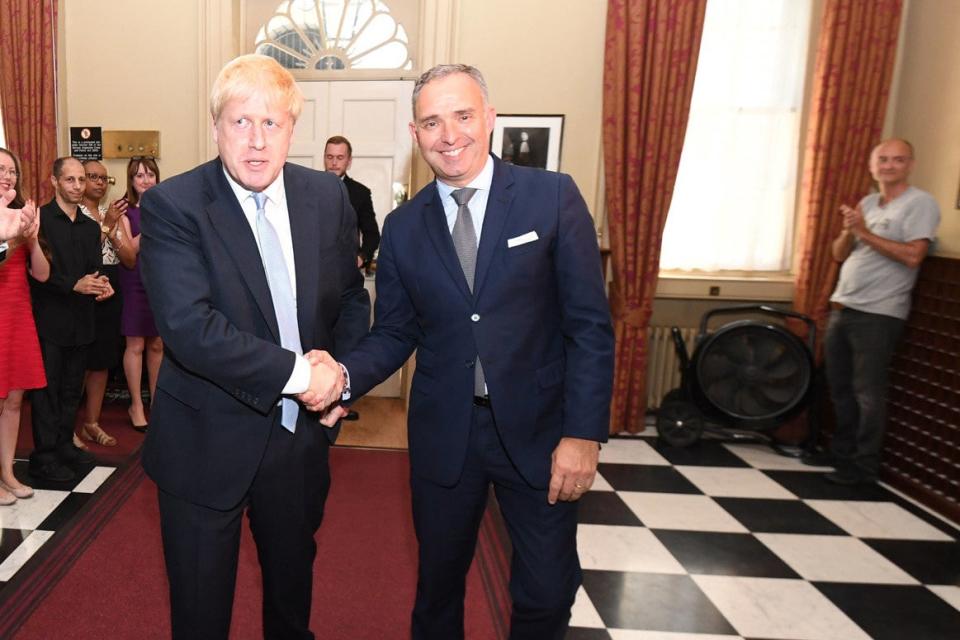 Outgoing Cabinet Secretary Sir Mark Sedwill with Boris Johnson (PA)