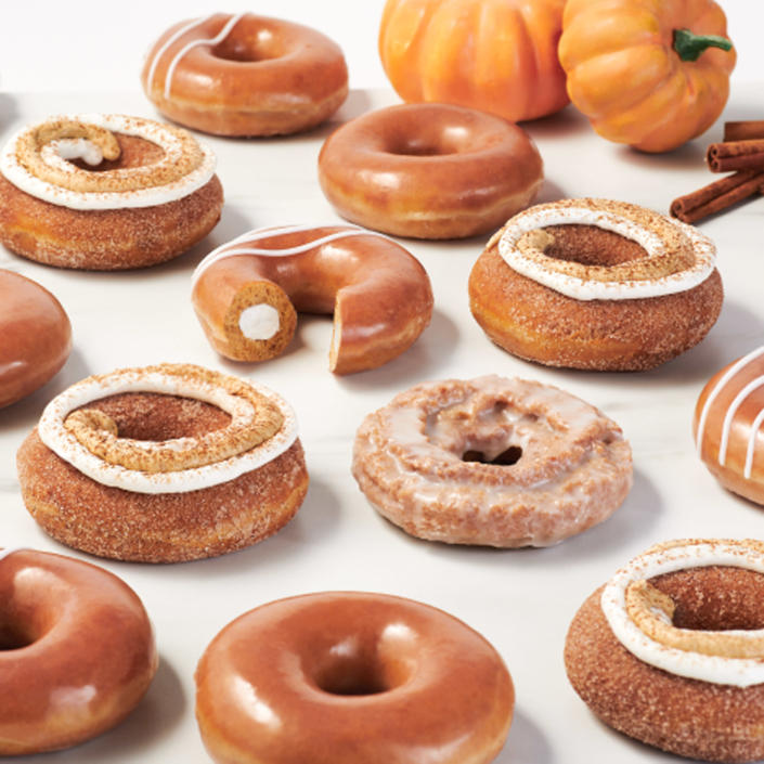 Krispy Kreme pumpkin spice doughnuts. (Courtesy Krispy Kreme)