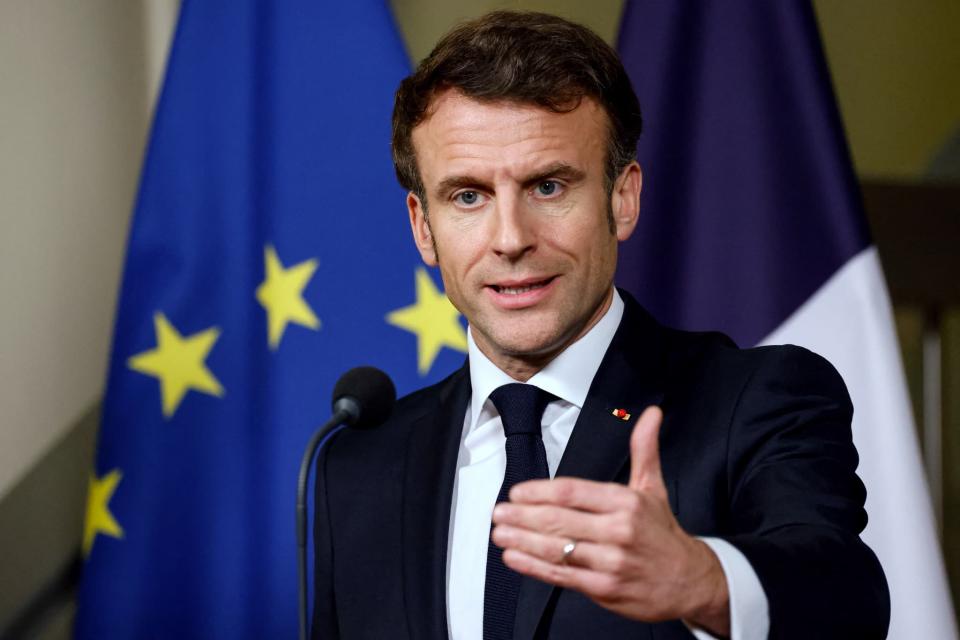 Emmanuel Macron le 30 janvier 2023 à La Haye (Pays-Bas) - LUDOVIC MARIN / AFP