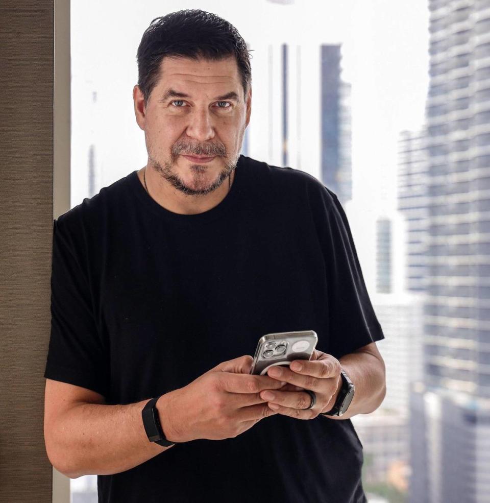 Marcelo Claure, CEO of SoftBank International, is photographed at this corporate office and plans to team up with the startup Eight Sleep, sleep enhancement company whose technology allows its mattress to change temperatures according to a users sleep patterns. Claure was photograph at his office in Brickell area of Miami, Florida on Tuesday, April 6, 2021.