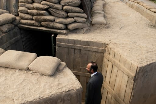 Prime Minister Edouard Philippe tours the former French military command bunker in Dien Bien Phu