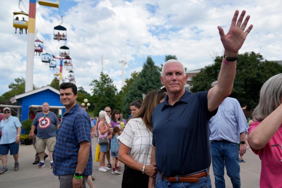 In contrast to many of his GOP rivals, Mike Pence has trumpeted the United States’ role as leader of the free world (Copyright 2023 The Associated Press. All rights reserved)