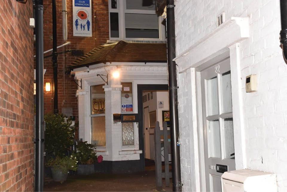 The main entrance to the Royal British Legion club (Hampshire Constabulary/PA) (PA Media)