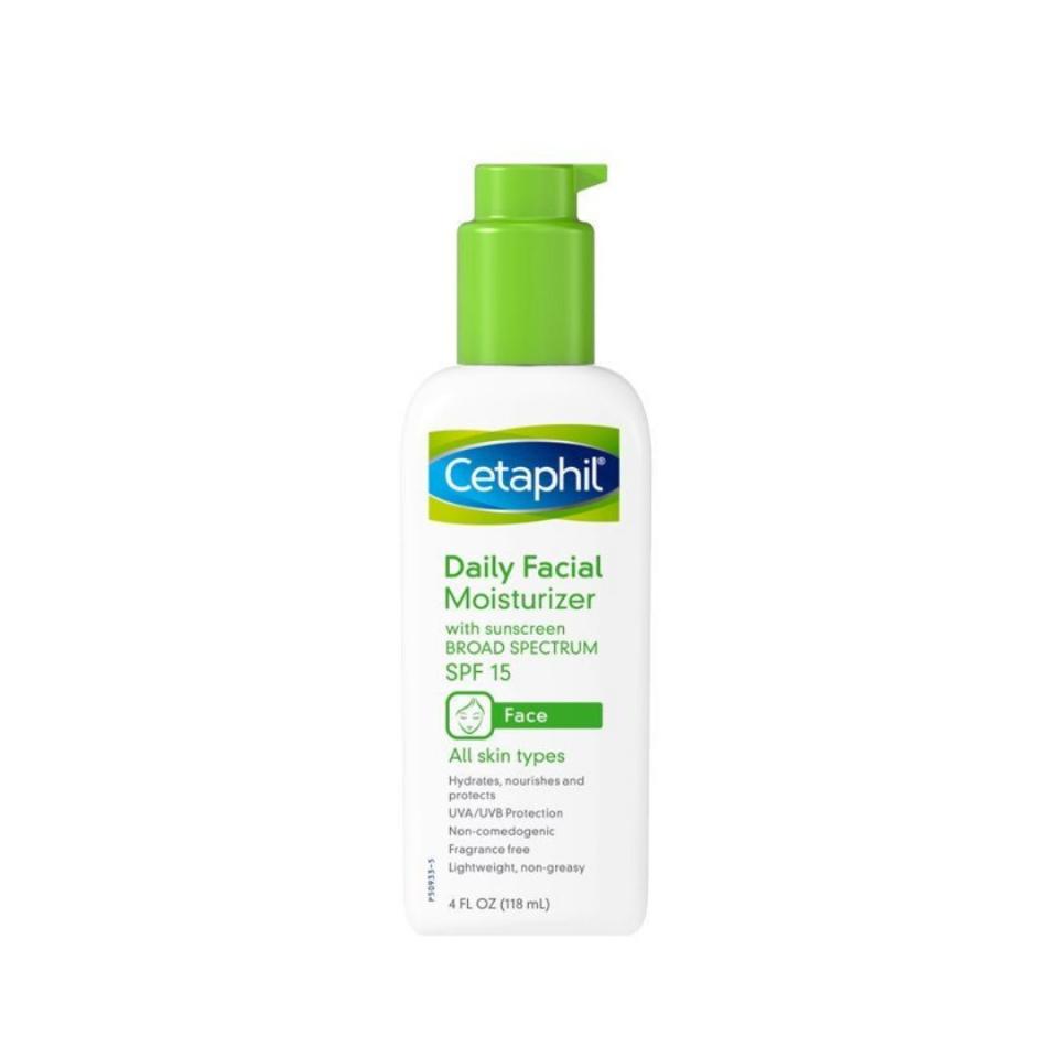 &ldquo;When I need something quick to throw on because I&rsquo;m running an errand and will have short exposure to the sun, I use Cetaphil Daily Facial Moisturizer with Sunscreen Broad Spectrum SPF 15. It absorbs nice and quickly and doesn&rsquo;t feel like it just sits on your skin.&rdquo; <i>― Brittany Wong<br /><br /></i><strong>Get the <a href="https://amzn.to/3vo2fAk" target="_blank" rel="nofollow noopener noreferrer">Cetaphil Daily Facial Moisturizer with SPF 15</a> for $26.09.</strong>