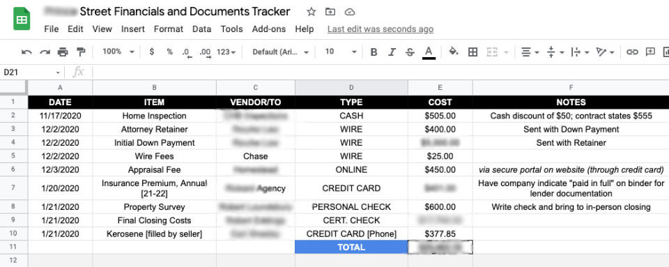 We get lost in the down-payment of it all, but in reality, you'll need extra cash for the many expenses and closing costs that you'll get hit with along the way. I nearly passed out when I realized that I had to pay a year's worth of homeowner's insurance premiums before I made it to the closing table, so I promise, it won't hurt to take a look at some common costs associated with the home-buying process so you don't accidentally drain your bank account before closing day. I promise you: it's more than you think.