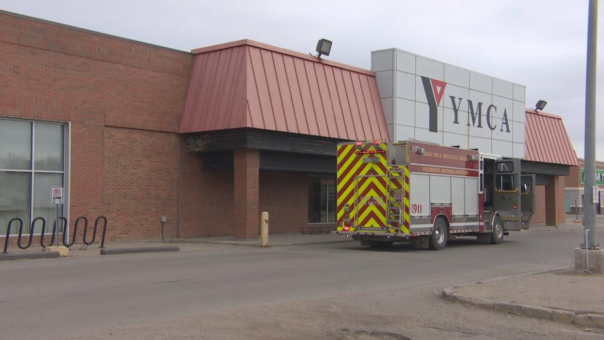 An odour was noticed in the building at about 10:00 a.m. CST, and the YMCA building manager evacuated everyone out of caution. (CBC - image credit)