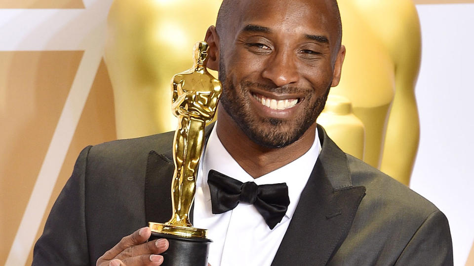 Kobe Bryant won an Oscar for his short film ‘Dear Basketball’. Pic: Getty