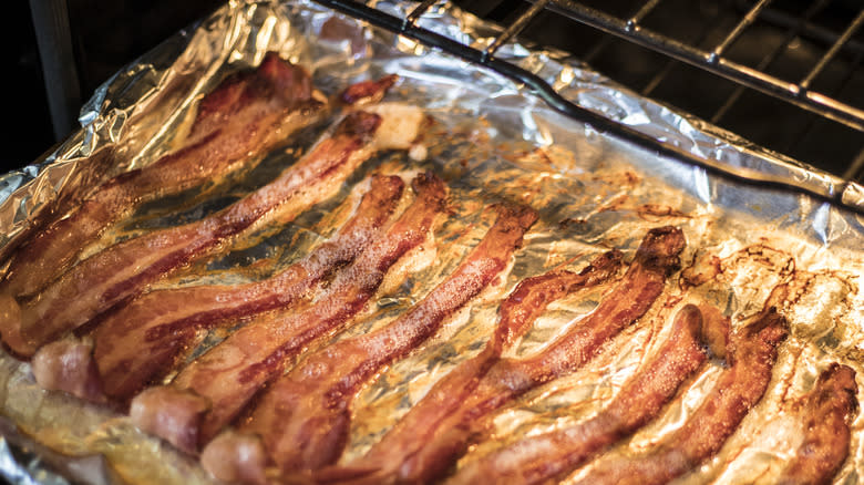 Bacon rashres on oven tray