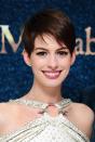 <p>Yes, that's Anne Hathaway in a pixie cut. The actress shaved her head for her role in <em>Les Misérables </em>and spent awards season (she won the Academy Award for Best Actress that year) sporting the shorter look.</p>